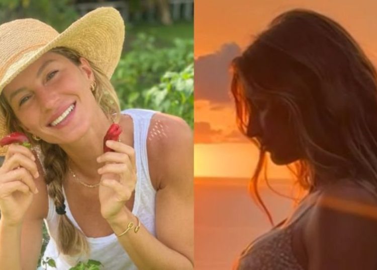 Gisele Bündchen exibe barriga de grávida pela primeira vez